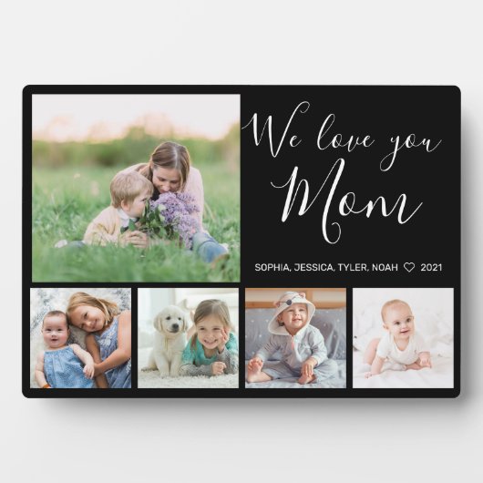 Liefde van je moeder familie Foto Collage Black Fotoplaat (voorkant)