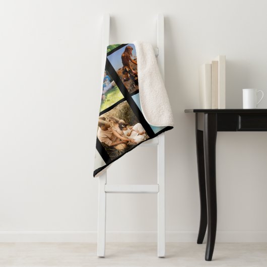 Liefde van je moeder familie Foto Collage Black Sherpa Deken (In situ)