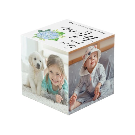 Liefde van je moeder Foto Collage Hydrangea Kubus (Achter hoekig)