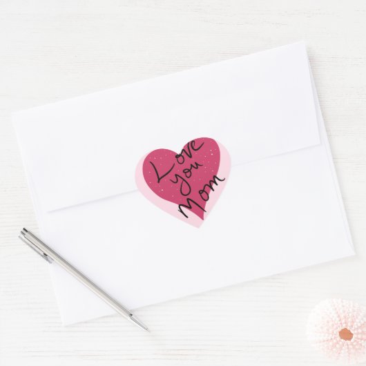 Liefde van je moeder ooit roze zwarte Typografie Hart Sticker (Envelop)