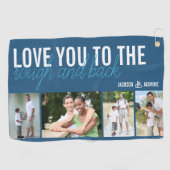 Liefde van je naar Rough en Back 4 Foto Blue White Golfhanddoek (Horizontaal)