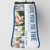 Liefde van je naar Rough en Back 4 Foto Blue White Golfheadcover (Draai 90)