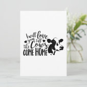 Liefde van je Valentijnsdag kaart voor Koe overbli (Staand voorkant)