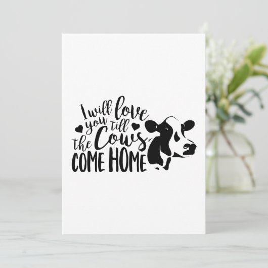 Liefde van je Valentijnsdag kaart voor Koe overbli (Staand voorkant)
