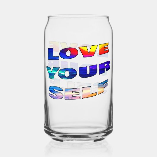 Liefde van je zelf - blikvorm glas (Voorkant)