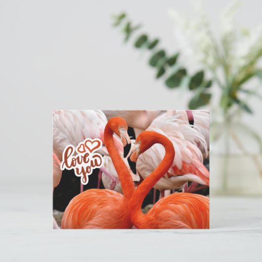 Liefde van jullie twee mooie Flamingo Birds Briefkaart (Staand voorkant)