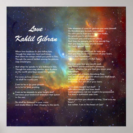 Liefde van Kahlil Gibran Poster (Voorkant)