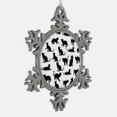 liefde van kattenpoetsversiering tin sneeuwvlok ornament (Links)