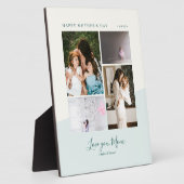Liefde van mam Mint Moederdag gift Foto Collage Fotoplaat (Zijkant)
