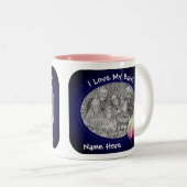 Liefde van mijn Babci Pink Tulips Poolse grootmoed Tweekleurige Koffiemok (Voorkant rechts)