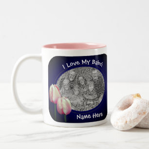 Liefde van mijn Babci Pink Tulips Poolse grootmoed Tweekleurige Koffiemok