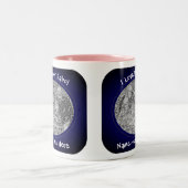 Liefde van mijn Babci Pink Tulips Poolse grootmoed Tweekleurige Koffiemok (Center)