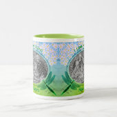 Liefde van mijn baby Daisies Poolse grootmoeder Tweekleurige Koffiemok (Center)