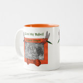 Liefde van mijn baby Dragonfly Poolse grootmoeder Tweekleurige Koffiemok (Voorkant links)