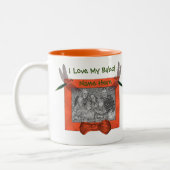 Liefde van mijn baby Dragonfly Poolse grootmoeder Tweekleurige Koffiemok (Links)