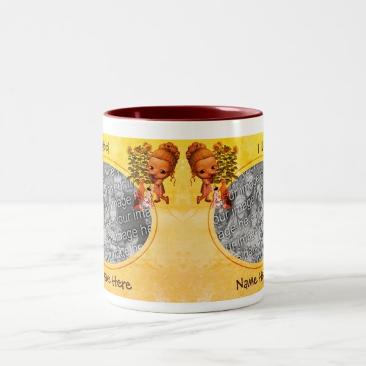 Liefde van mijn baby Puppies Poolse grootmoeder Tweekleurige Koffiemok (Center)