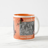 Liefde van mijn baby Rozen Kunst Poolse grootmoede Tweekleurige Koffiemok (Voorkant rechts)