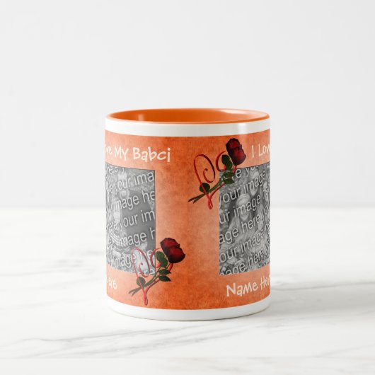 Liefde van mijn baby Rozen Kunst Poolse grootmoede Tweekleurige Koffiemok (Center)