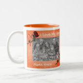 Liefde van mijn baby Rozen Kunst Poolse grootmoede Tweekleurige Koffiemok (Links)