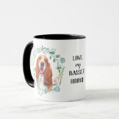 Liefde van mijn Basset Hound Wreath Coffee Mok (Voorkant links)