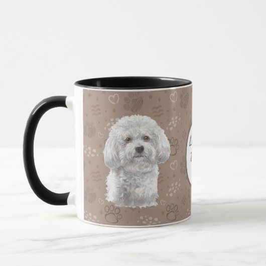 Liefde van mijn Bichon Frise Dog Pawprint Mok (Links)