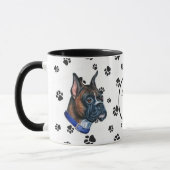 Liefde van mijn boxer Dog Pawprint Mok (Links)