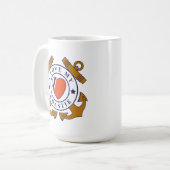 Liefde van mijn Coastie Crossed Anchor Mok (Voorkant links)