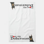 Liefde van mijn Doberman Kitchen Towel Theedoek (Verticaal)
