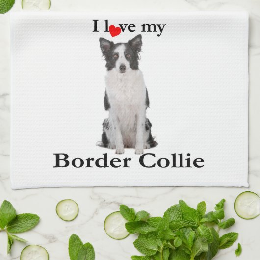 Liefde van mijn grens Collie Kitchen Towel Theedoek (Gevouwen)