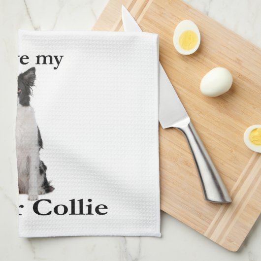 Liefde van mijn grens Collie Kitchen Towel Theedoek (Quarter Fold)
