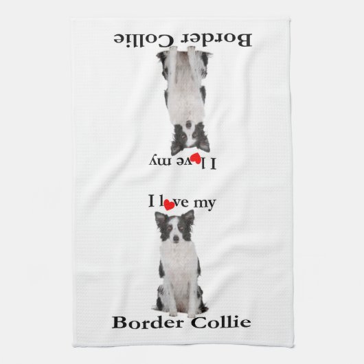 Liefde van mijn grens Collie Kitchen Towel Theedoek (Verticaal)