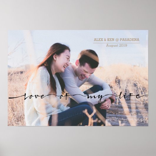 Liefde van mijn hand Letterde Typografie Foto Poster (Voorkant)