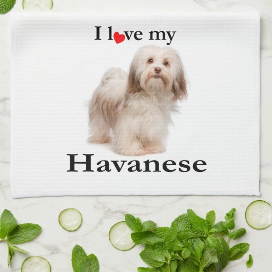 Liefde van mijn Havanese keukenhanddoek (Gevouwen)