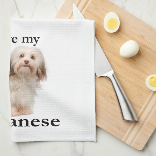 Liefde van mijn Havanese keukenhanddoek (Quarter Fold)