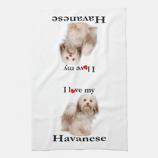 Liefde van mijn Havanese keukenhanddoek (Verticaal)