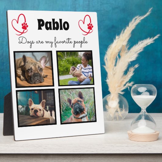 Liefde van mijn hond - 4 op foto's afgestemde coll fotoplaat (Zijkant)