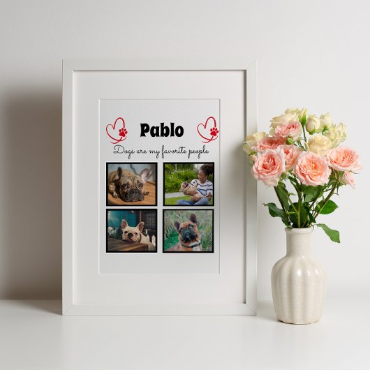 Liefde van mijn hond - 4 op foto's afgestemde coll fotoplaat