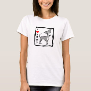 Liefde van mijn Italiaanse Greyhound - Grijs T-shirt