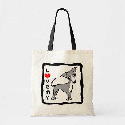 Liefde van mijn Italiaanse Greyhound - Grijs Tote Bag (Voorkant)