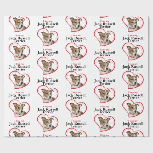 Liefde van mijn Jack Russell Terrier Wrapping Pape Cadeaupapier (Vlak)