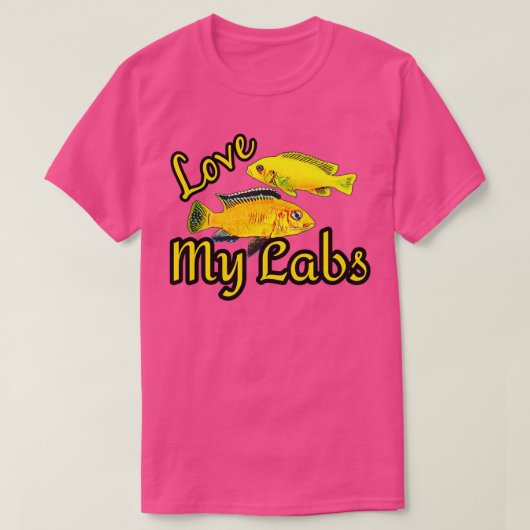 Liefde van mijn labs Electric Yellow Lab Cichlid F T-shirt (Design voorkant)