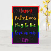 Liefde van mijn leven LGBT Pride Valentijnskaart Kaart (Gele Bloem)