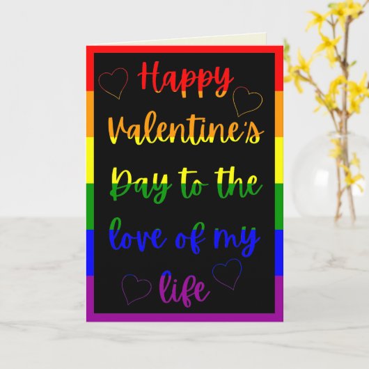 Liefde van mijn leven LGBT Pride Valentijnskaart Kaart (Gele Bloem)