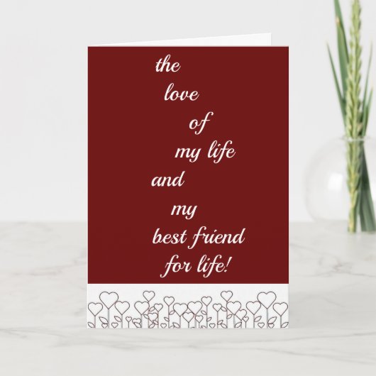 *LIEFDE VAN MIJN LEVEN* OP DE VALENTIJNSDAG / ALTI FEESTDAGEN KAART (Voorkant)