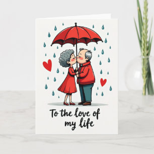 Liefde Van Mijn Leven Romantische Kus Kaart