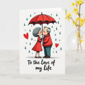 Liefde Van Mijn Leven Romantische Kus Kaart (Gele Bloem)