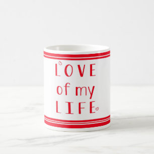 Liefde van mijn leven Typografie Valentijnsdag Koffiemok