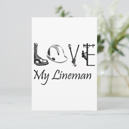 Liefde van mijn Lineman Kaart (Staand voorkant)