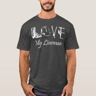 Liefde van mijn Lineman-vrouw echtgenoot Linewerke T-shirt