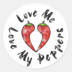 Liefde van mijn poeppers ronde sticker